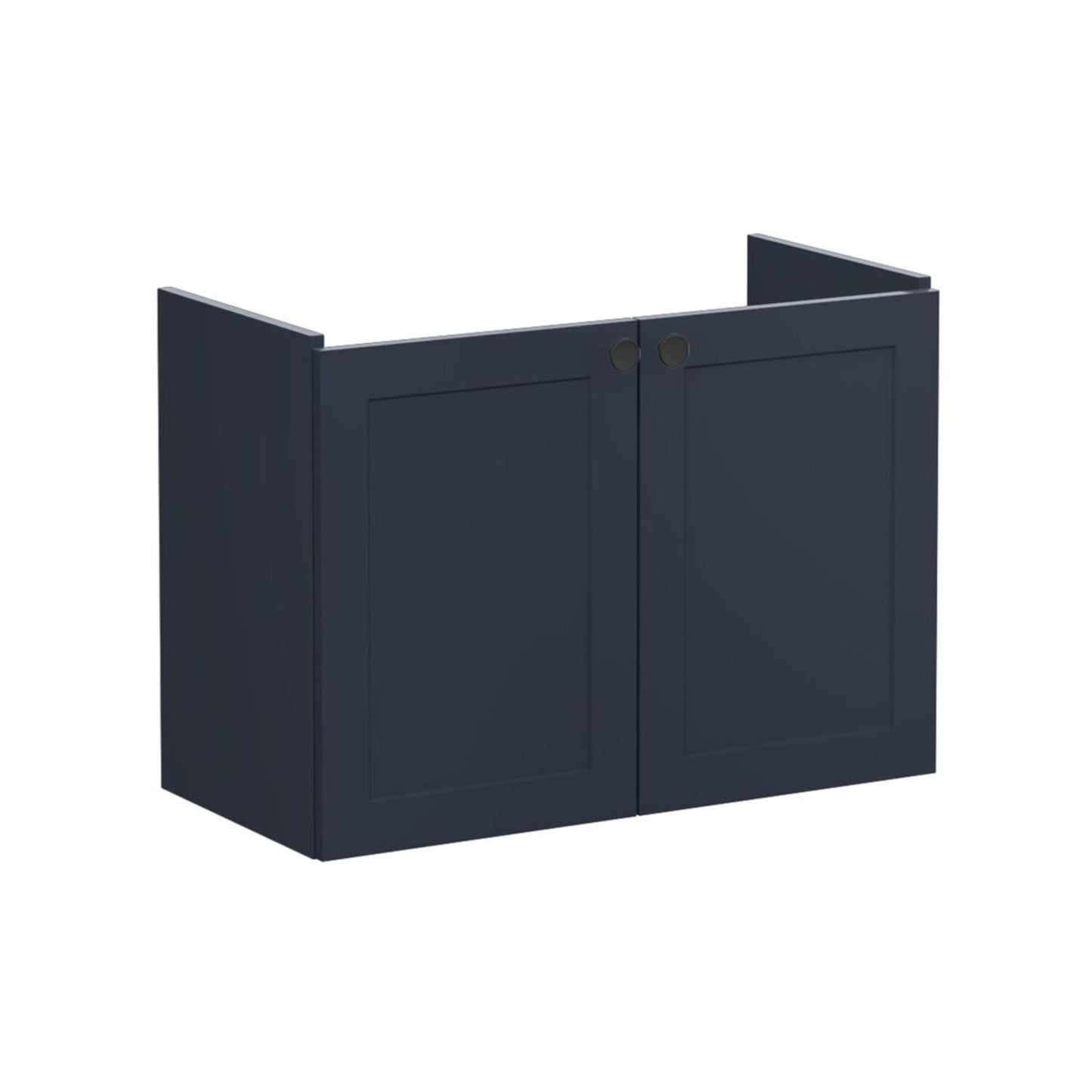 VitrA Root Classic 80cm 2 Door Wall Hung Slim Washbasin Unit - Matt Dark Blue