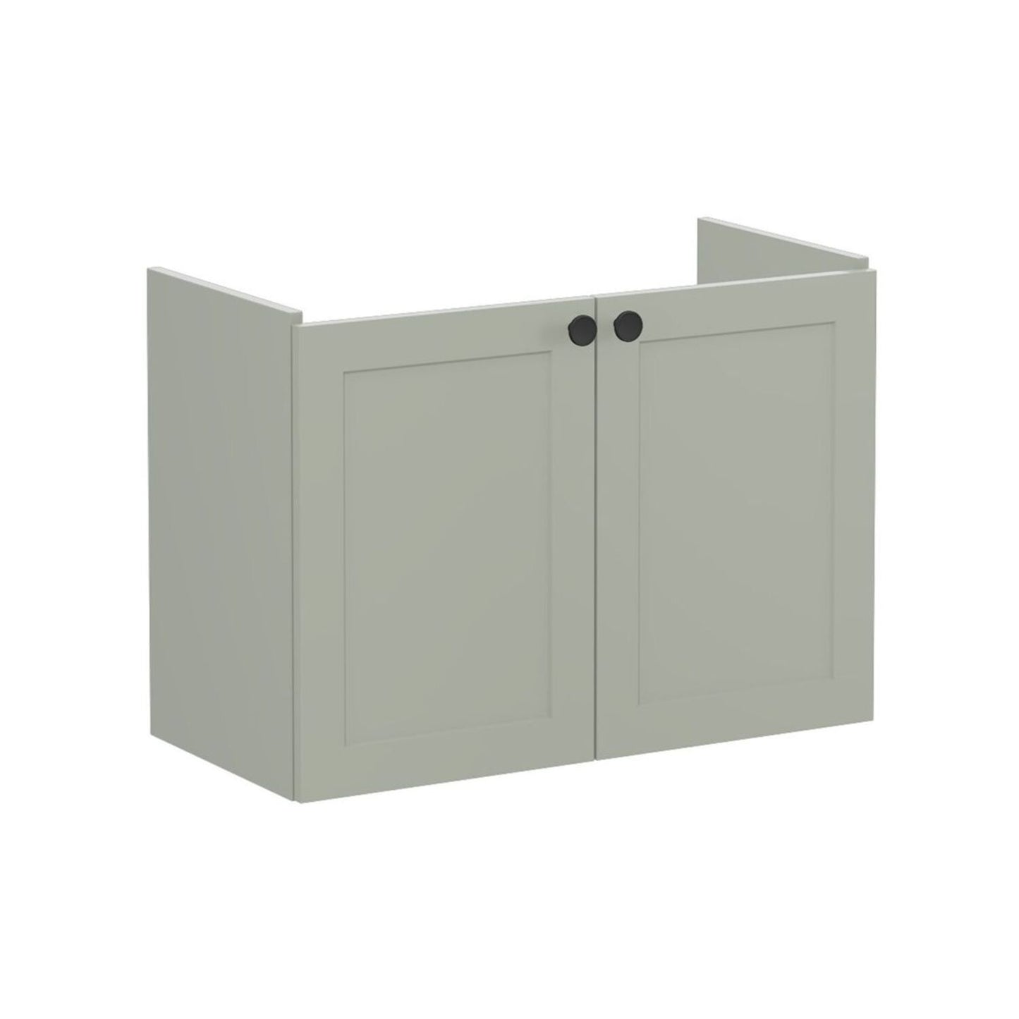 VitrA Root Classic 80cm 2 Door Wall Hung Slim Washbasin Unit - Matt Retro Green