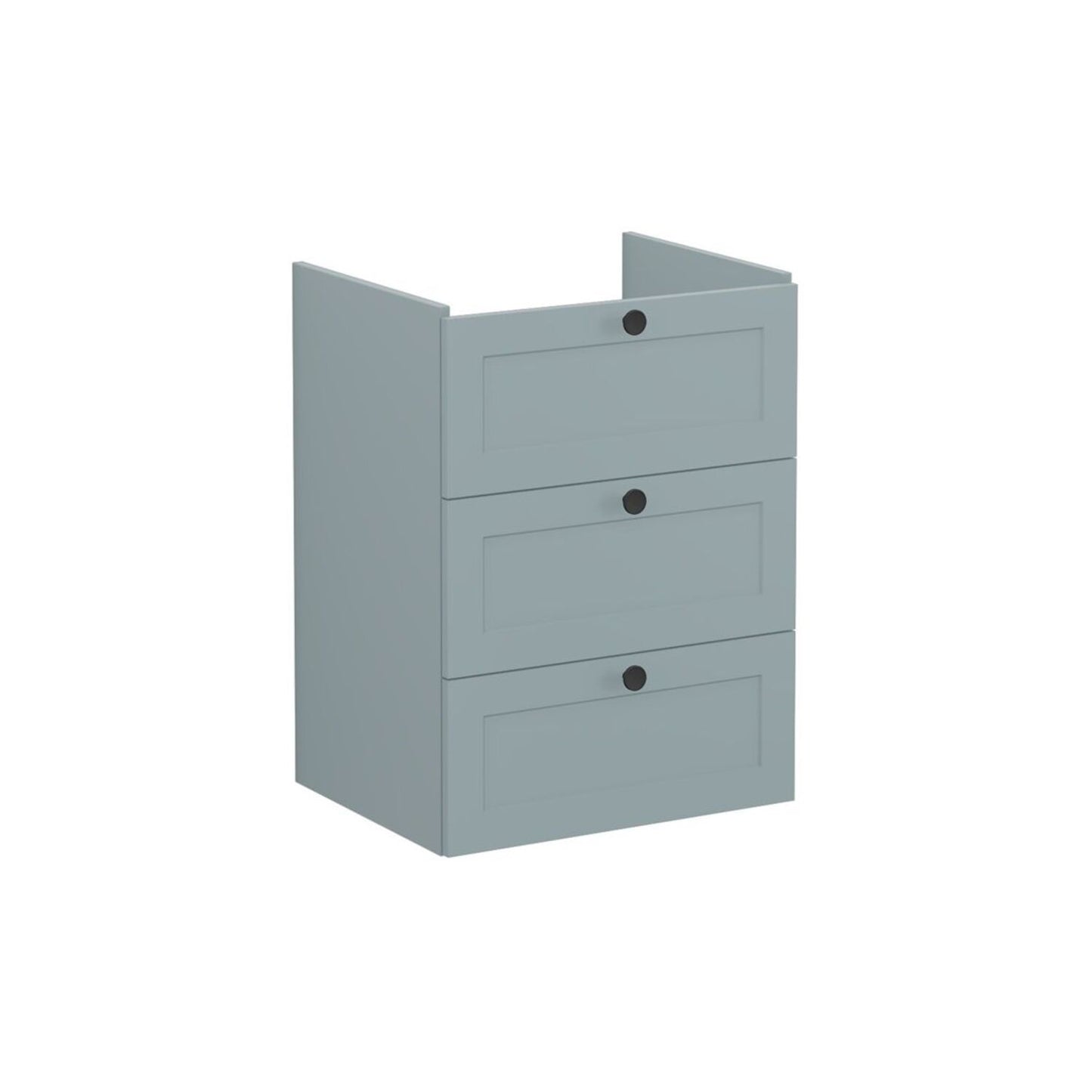 VitrA Root Classic 60cm 3 Drawer Washbasin Unit - Matt Fjord Green