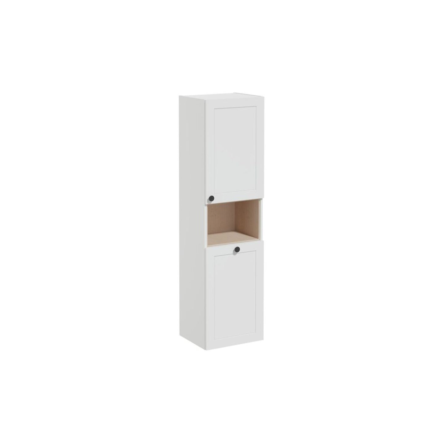 VitrA Root Classic 40cm 2 Door Semi-Tall Unit w/Laundry Basket (RH Hinge) - Matt Light Grey