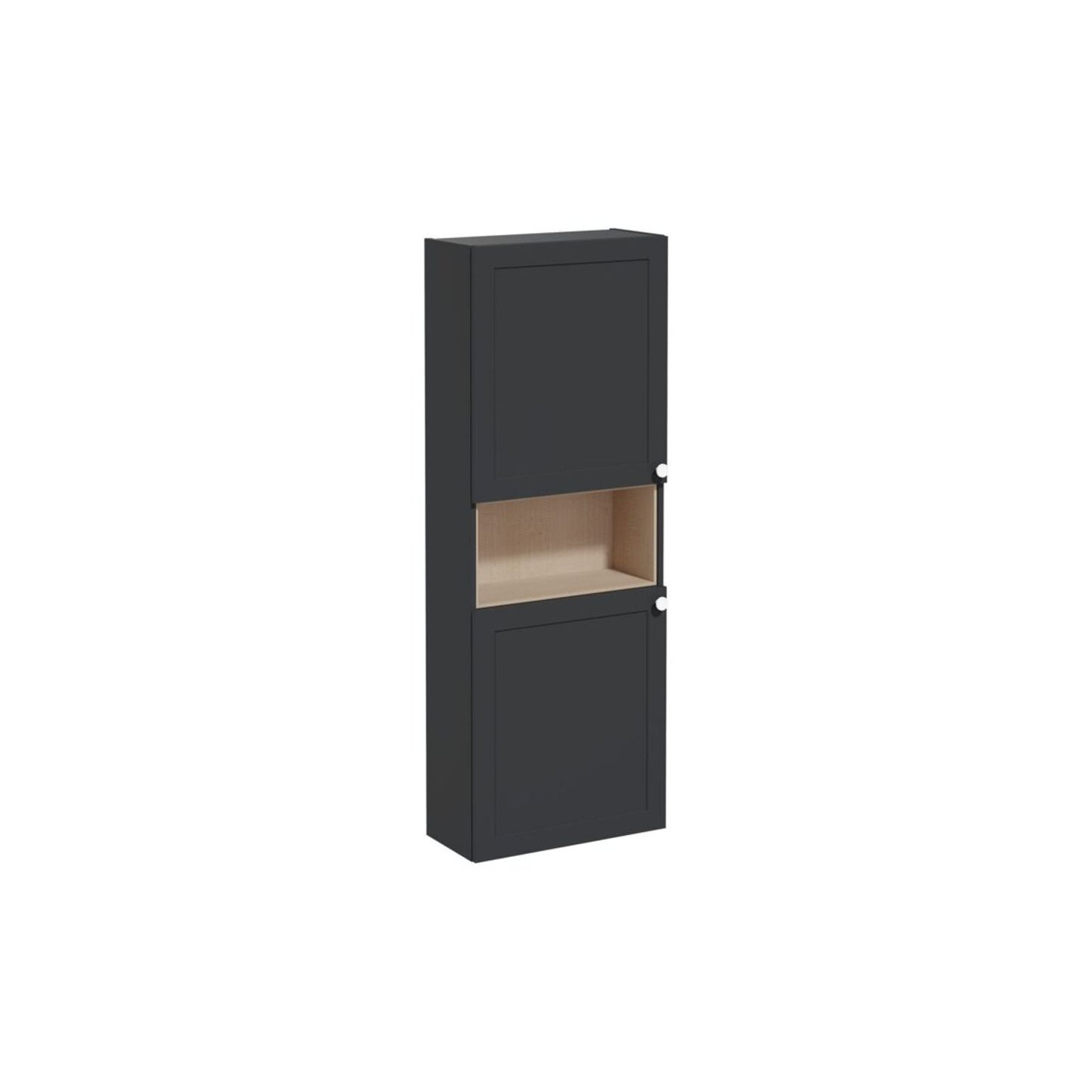 VitrA Root Classic 55cm 2 Door Semi-Tall Unit (LH Hinge) - Matt Graphite