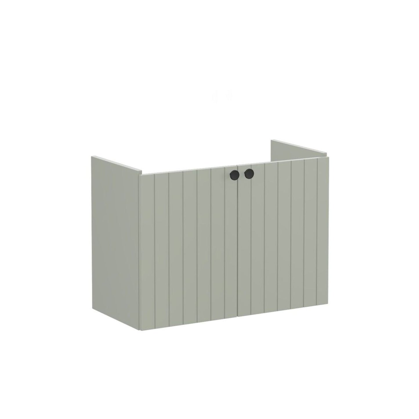 VitrA Root Groove 80cm 2 Door Wall Hung Slim Washbasin Unit - Matt Retro Green