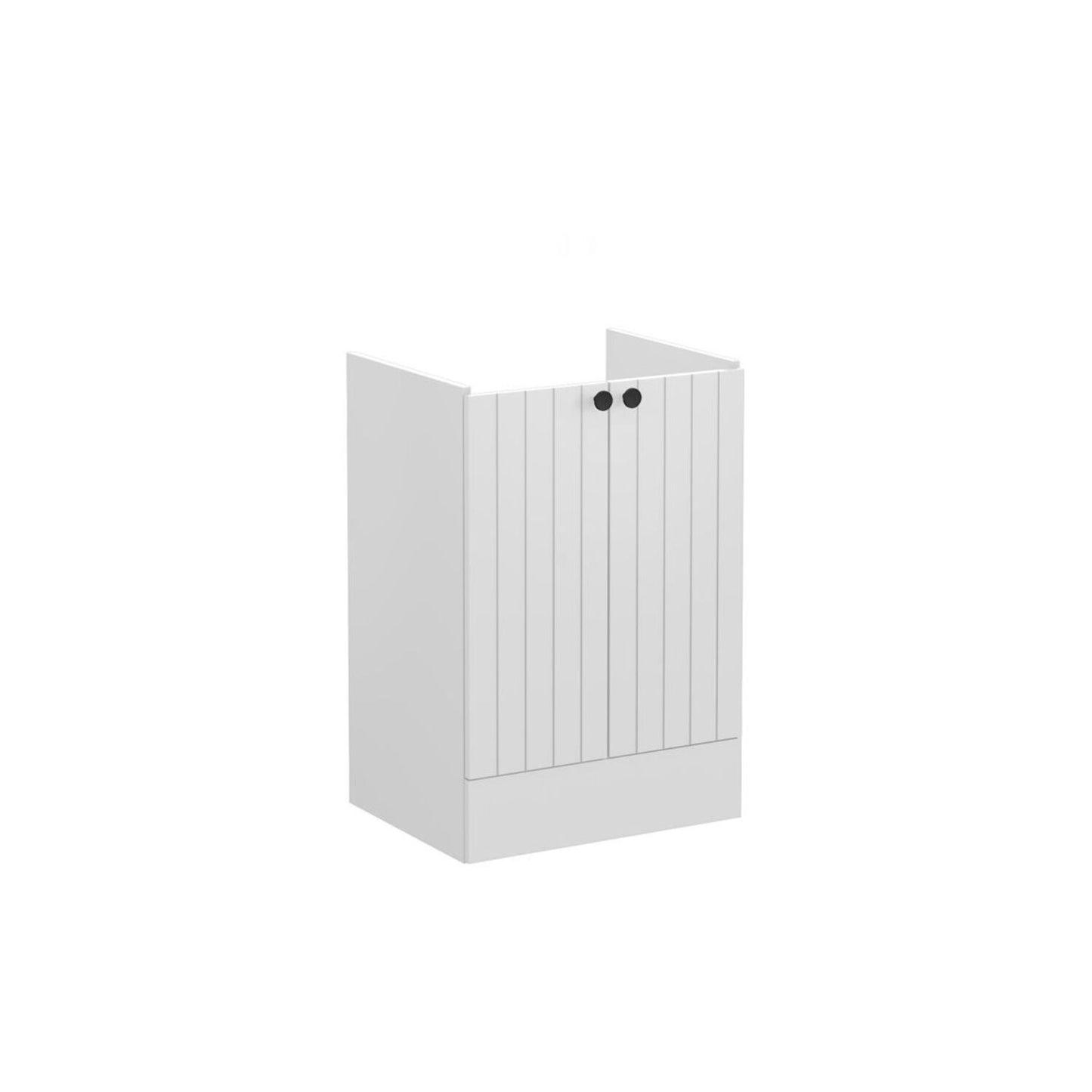 VitrA Root Groove 60cm 2 Door Floor Standing Washbasin Unit - Matt Light Grey
