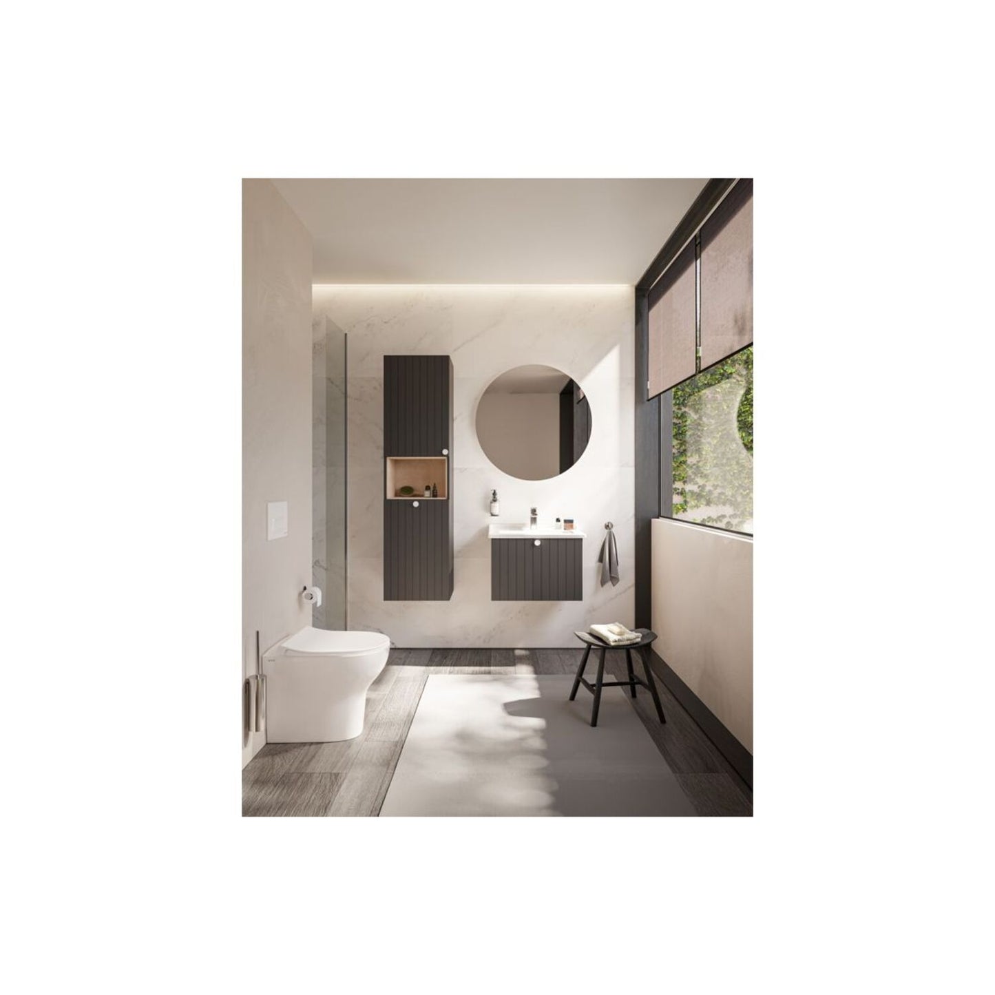 VitrA Root Groove 60cm 1 Drawer Washbasin Unit - Matt Graphite