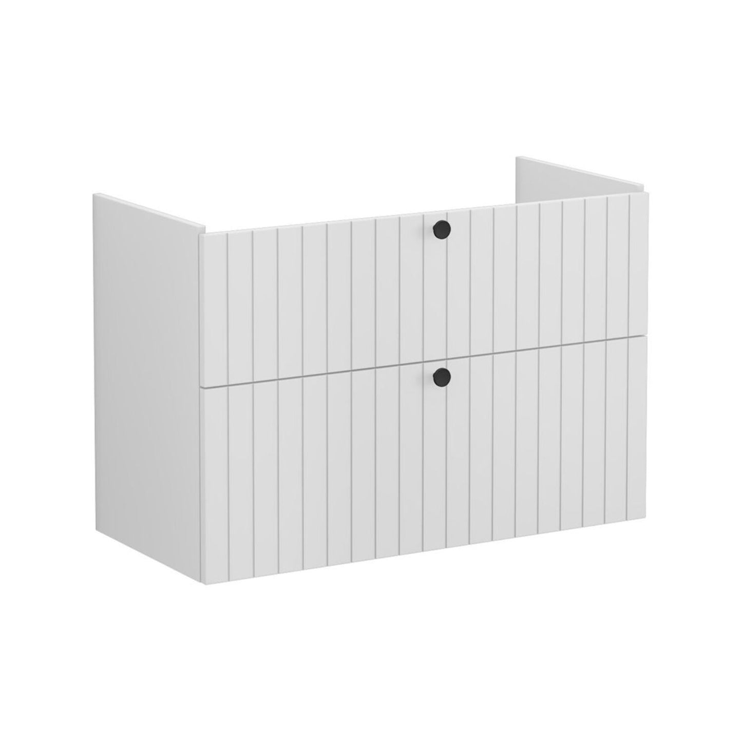 VitrA Root Groove 100cm 2 Drawer Washbasin Unit - Matt Light Grey