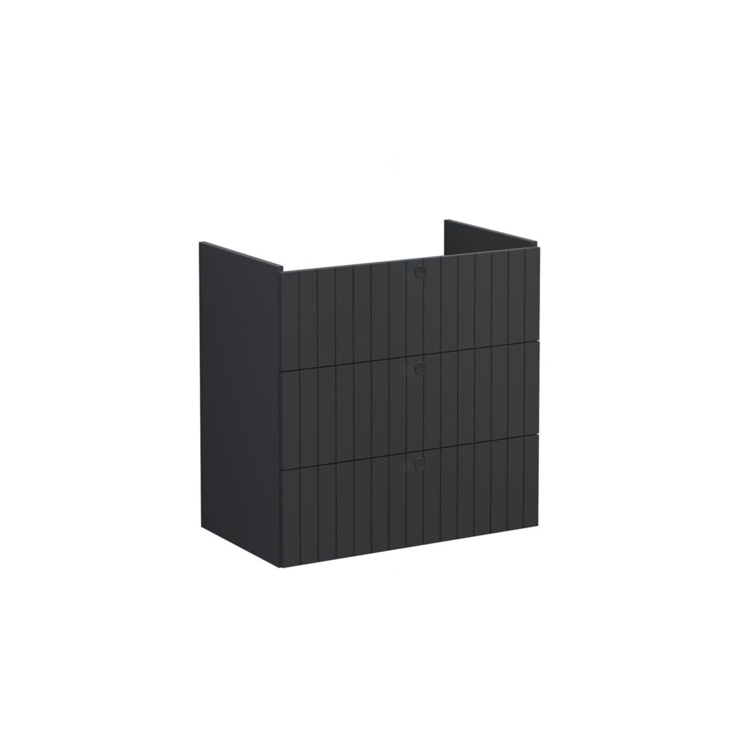 VitrA Root Groove 80cm 3 Drawer Washbasin Unit - Matt Graphite