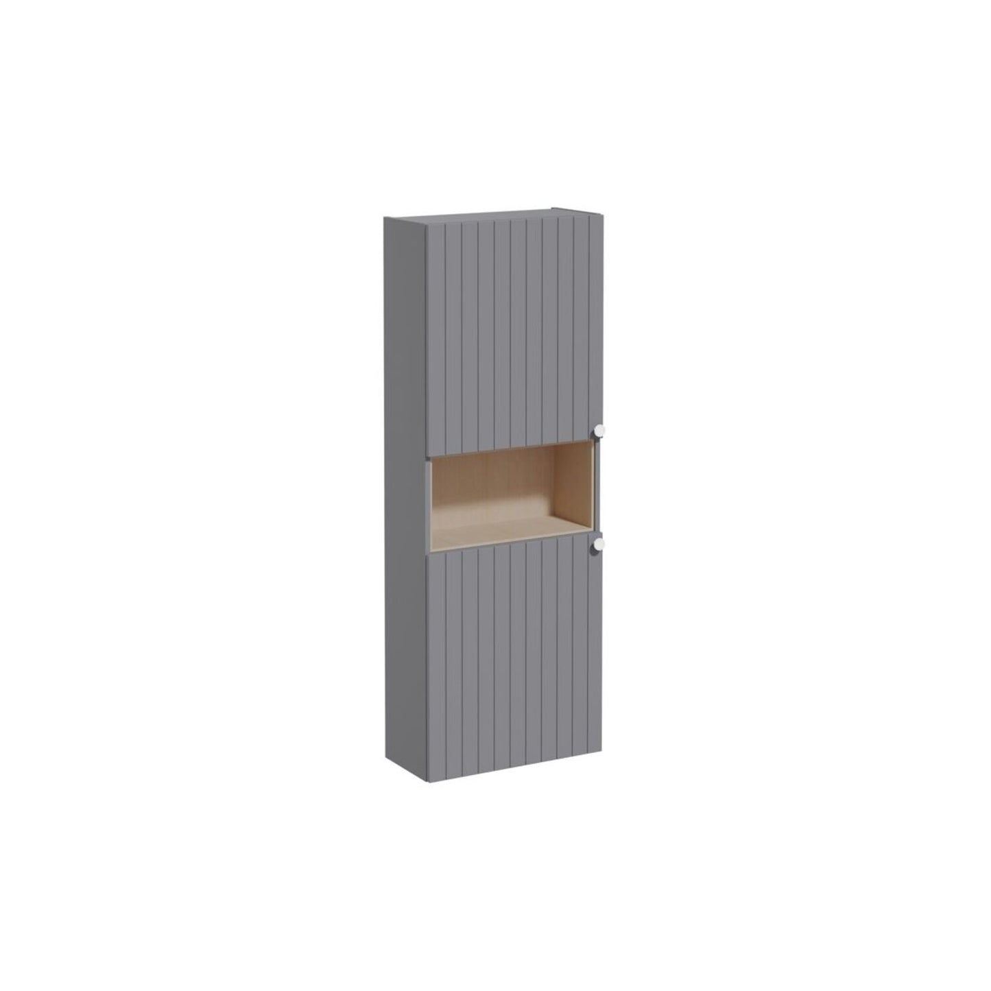 VitrA Root Groove 55cm 2 Door Semi-Tall Unit (LH Hinge) - Matt Grey