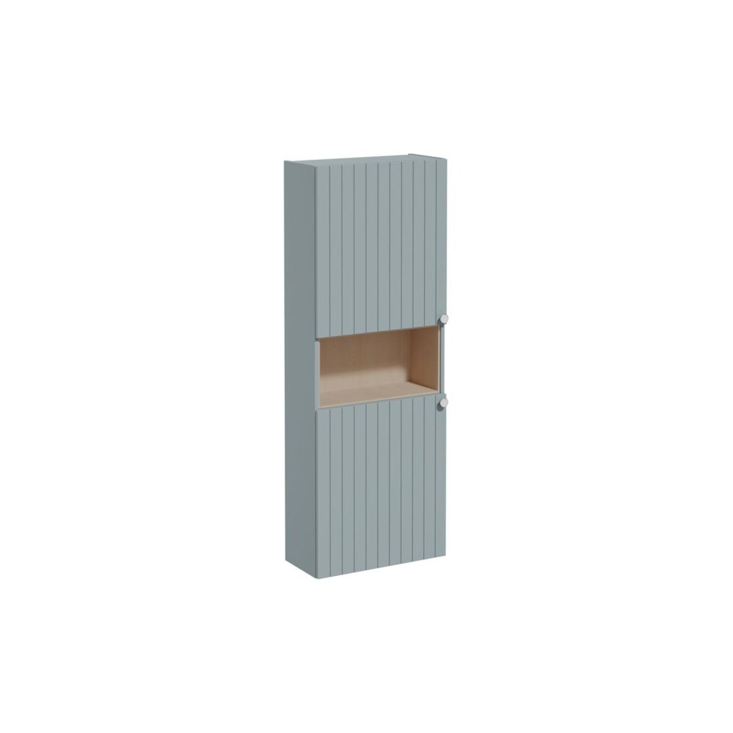 VitrA Root Groove 55cm 2 Door Semi-Tall Unit (LH Hinge) - Matt Fjord Green