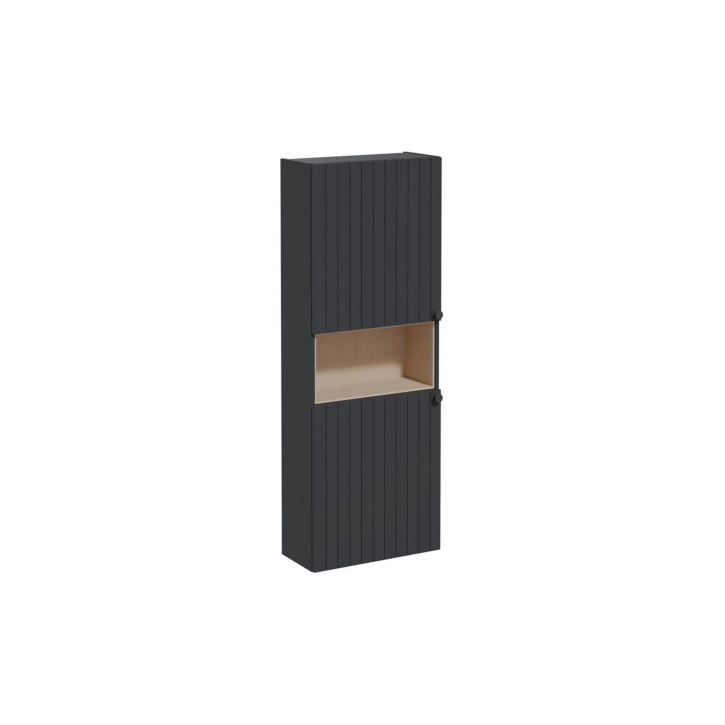 VitrA Root Groove 55cm 2 Door Semi-Tall Unit (LH Hinge) - Matt Graphite