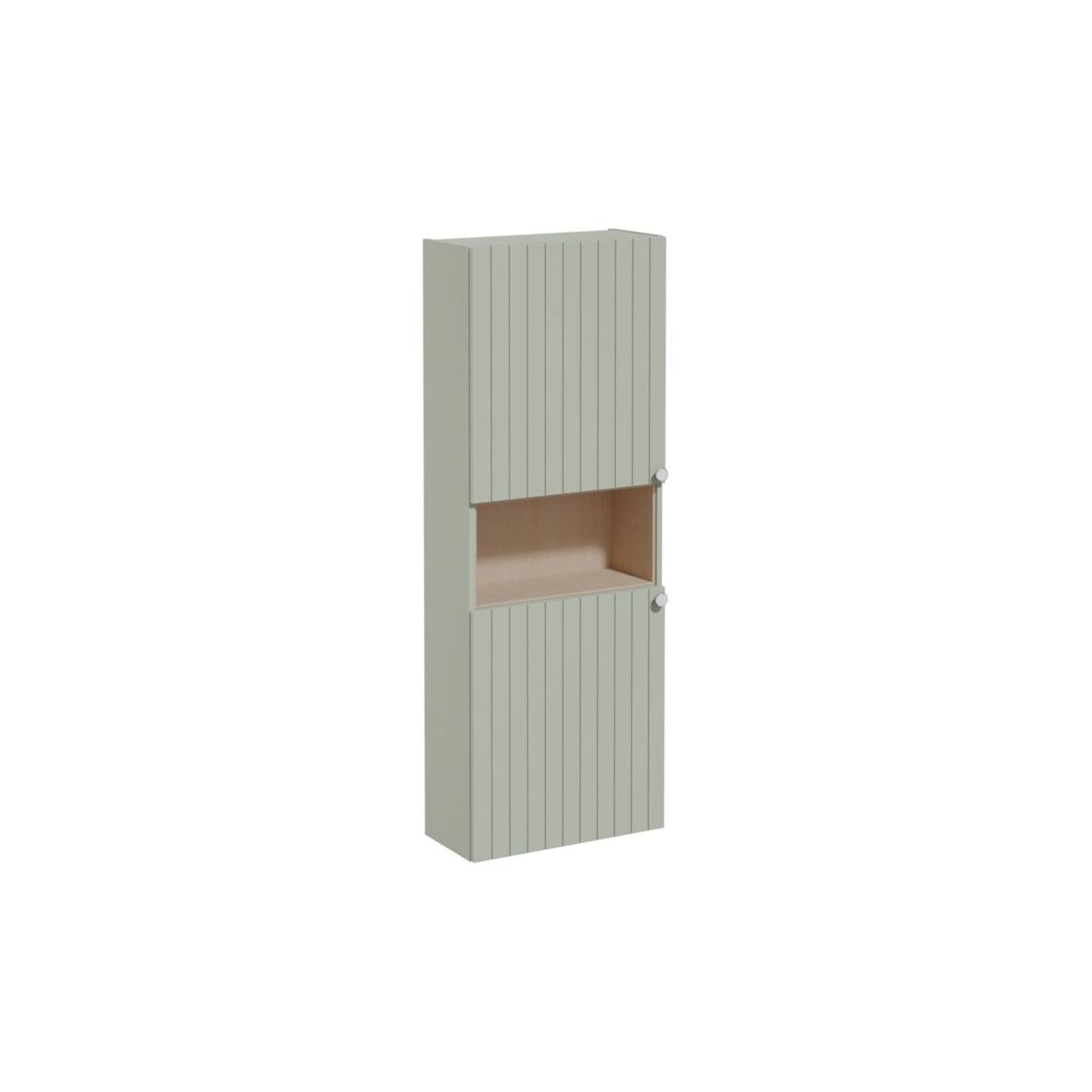 VitrA Root Groove 55cm 2 Door Semi-Tall Unit (LH Hinge) - Matt Retro Green
