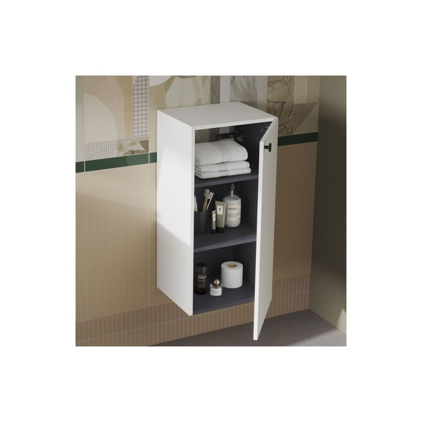 VitrA Root Groove 40cm 1 Door Lower/Base Unit (RH Hinge) - Matt White