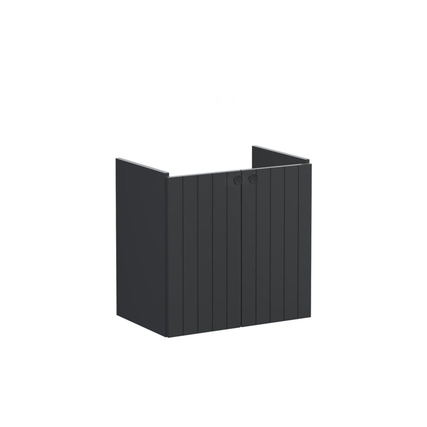 VitrA Root Groove 60cm 2 Door Wall Hung Slim Washbasin Unit - Matt Graphite