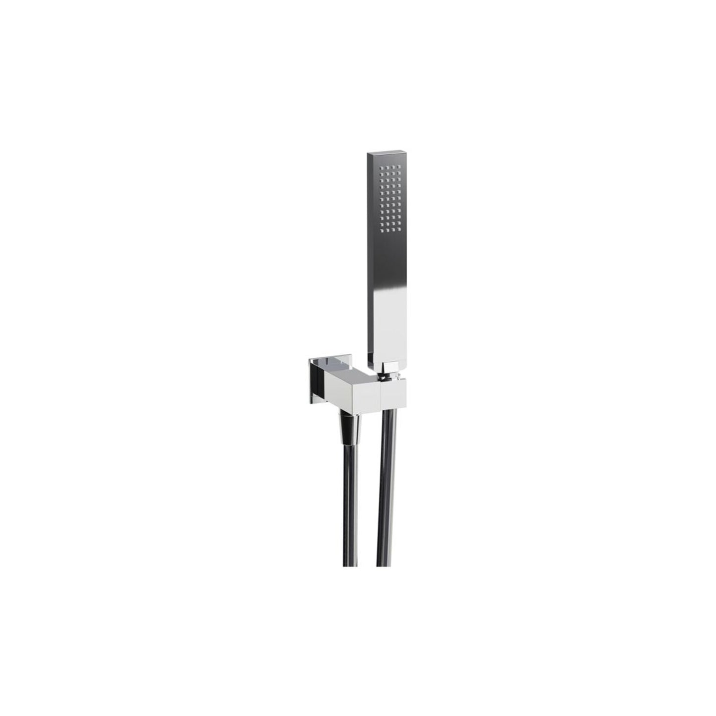 Abode Euphoria Square Wall Outlet Handset & Bracket Set - Chrome