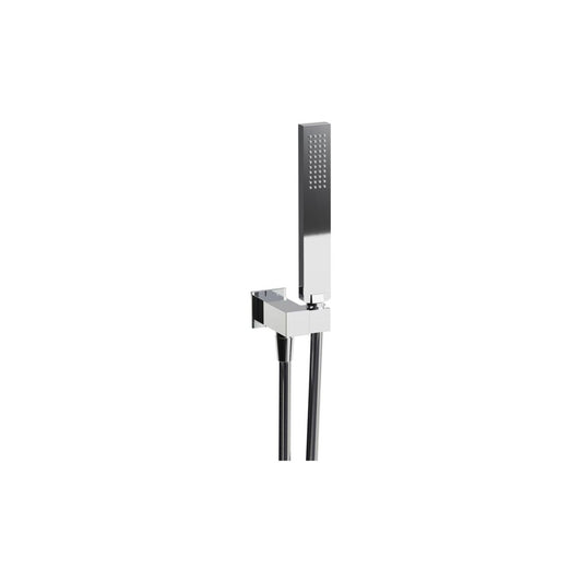 Abode Euphoria Square Wall Outlet Handset & Bracket Set - Chrome