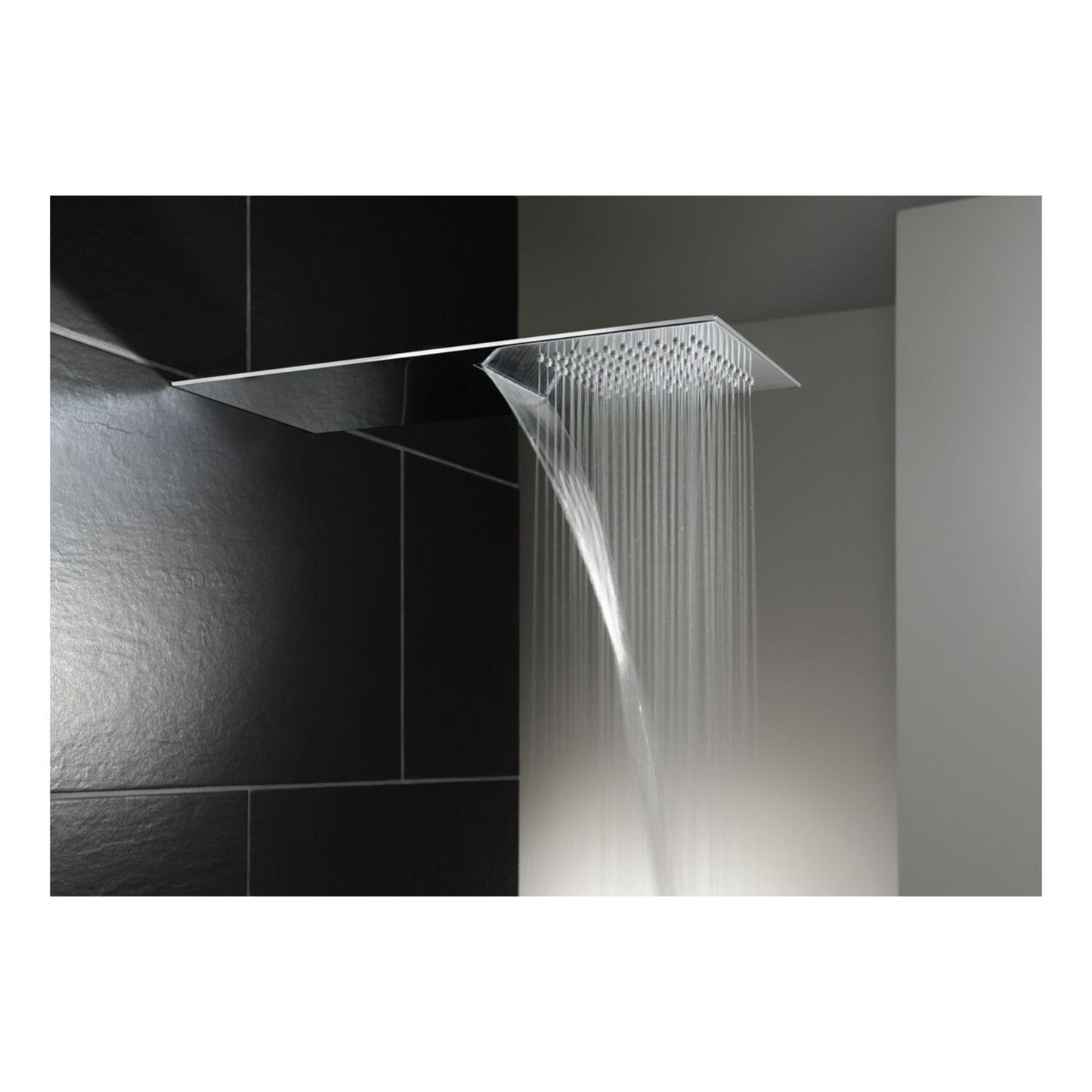 Abode Storm Slimline 3mm Wall Mounted Waterfall Showerhead - St/Steel