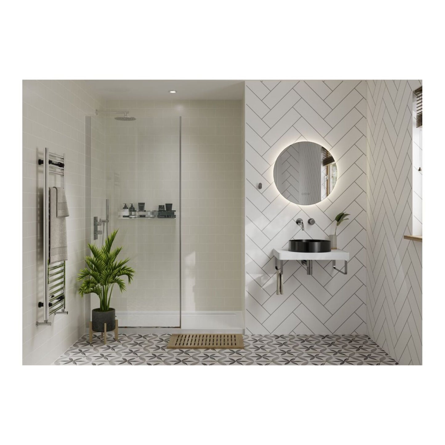 Abode Aruna 600mm Frameless Round LED Mirror