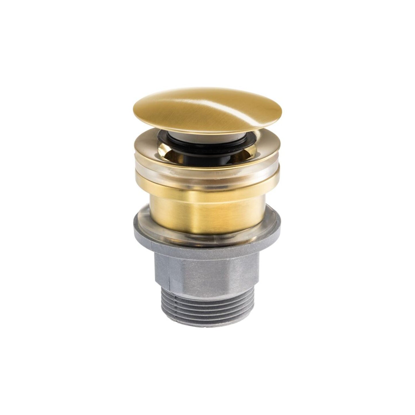 Abode Tableau/Cava Shelf & Round Basin Set - Chalk White w/Brushed Brass Finishes