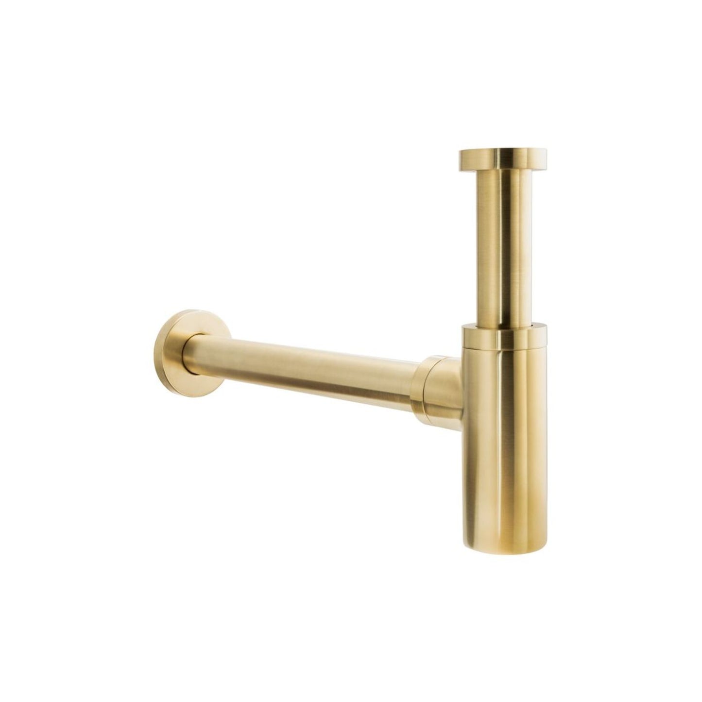 Abode Tableau/Cava Shelf & Round Basin Set - Chalk White w/Brushed Brass Finishes