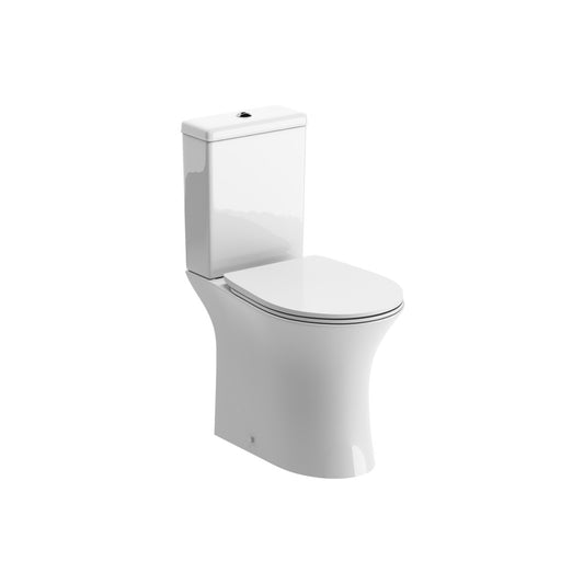Sanja Rimless Close Coupled Open Back WC & Soft Close Seat