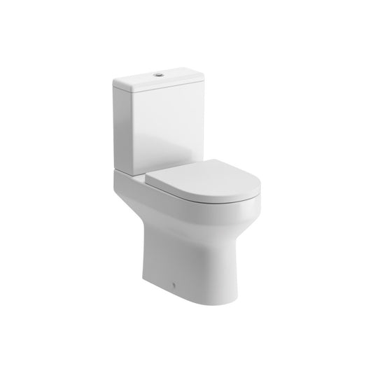 Lani Rimless Close Coupled Open Back Comfort Height WC & Soft Close Seat