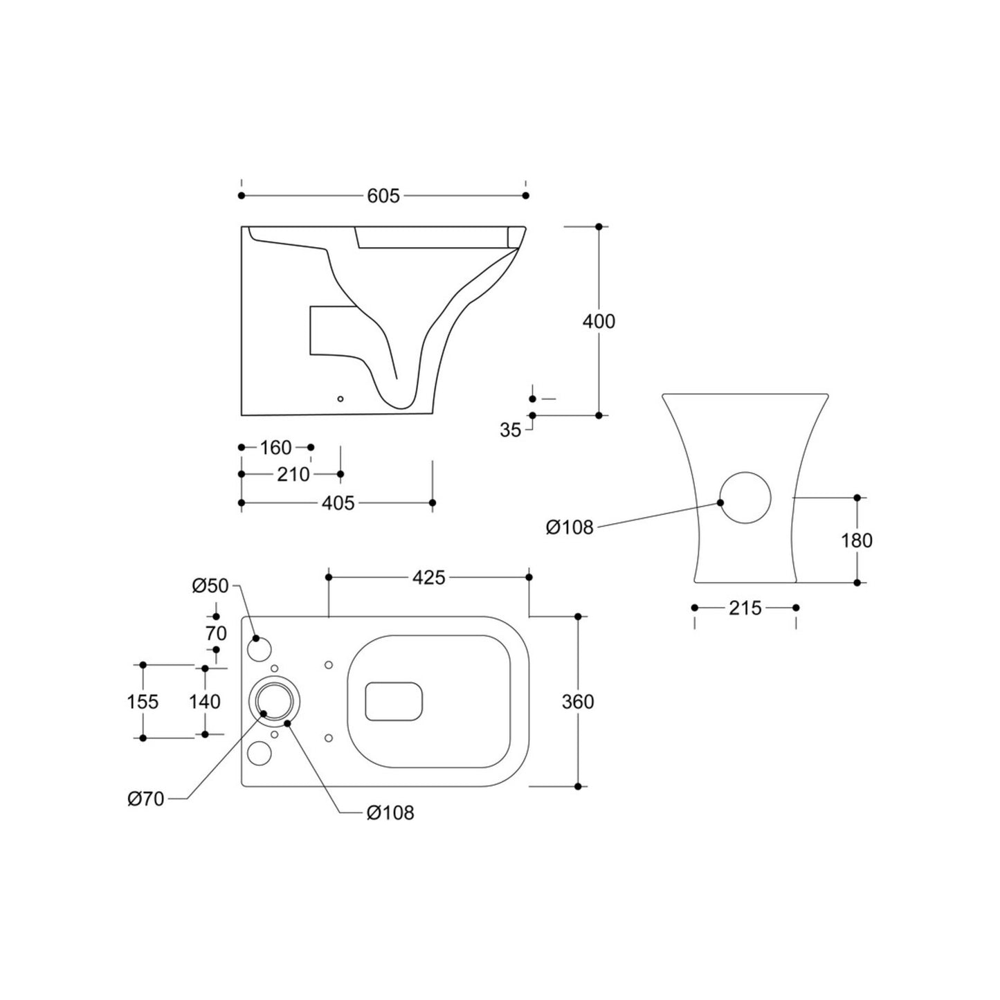 Calmea Short Projection Close Coupled Fully Shrouded WC & Wrapover Soft Close Seat