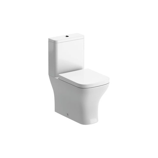 Calmea Short Projection Close Coupled Fully Shrouded WC & Wrapover Soft Close Seat