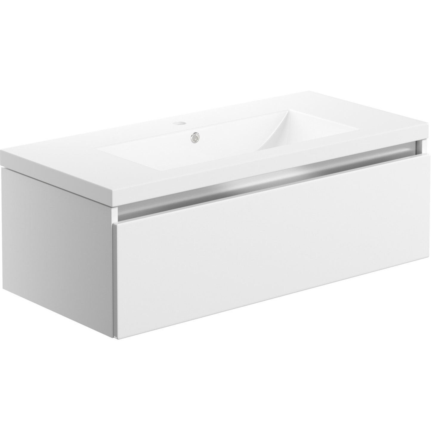 Halona 815mm 1 Drawer Wall Hung Basin Unit Inc. Basin - White Gloss