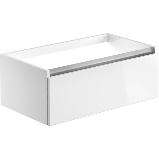 Halona 800mm 1 Drawer Wall Hung Basin Unit (No Top) - White Gloss