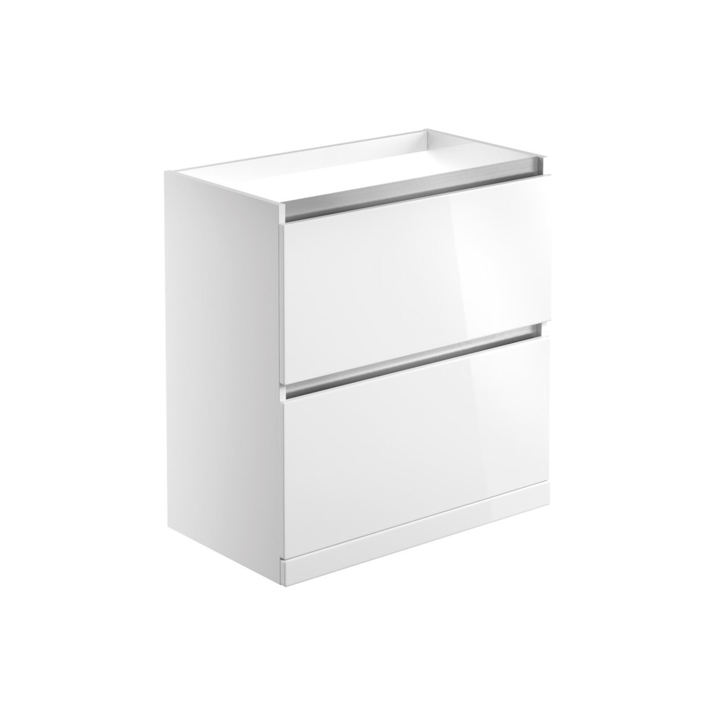 Halona 800mm 2 Drawer Floor Standing Basin Unit (No Top) - White Gloss