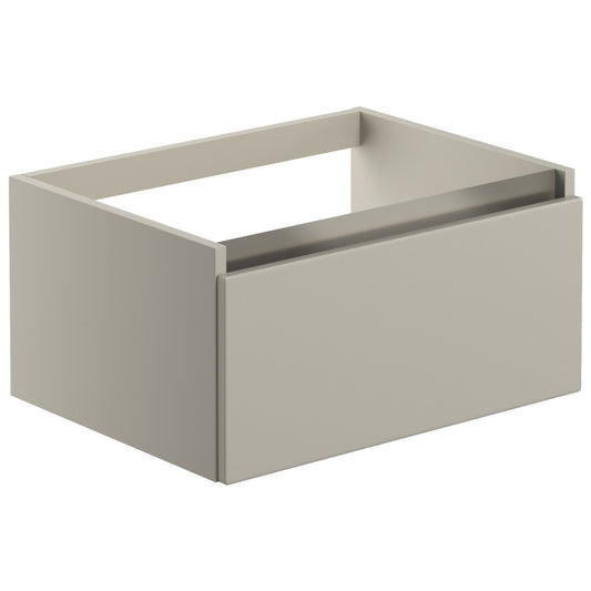 Halona 600mm 1 Drawer Wall Hung Basin Unit (No Top) - Matt Latte