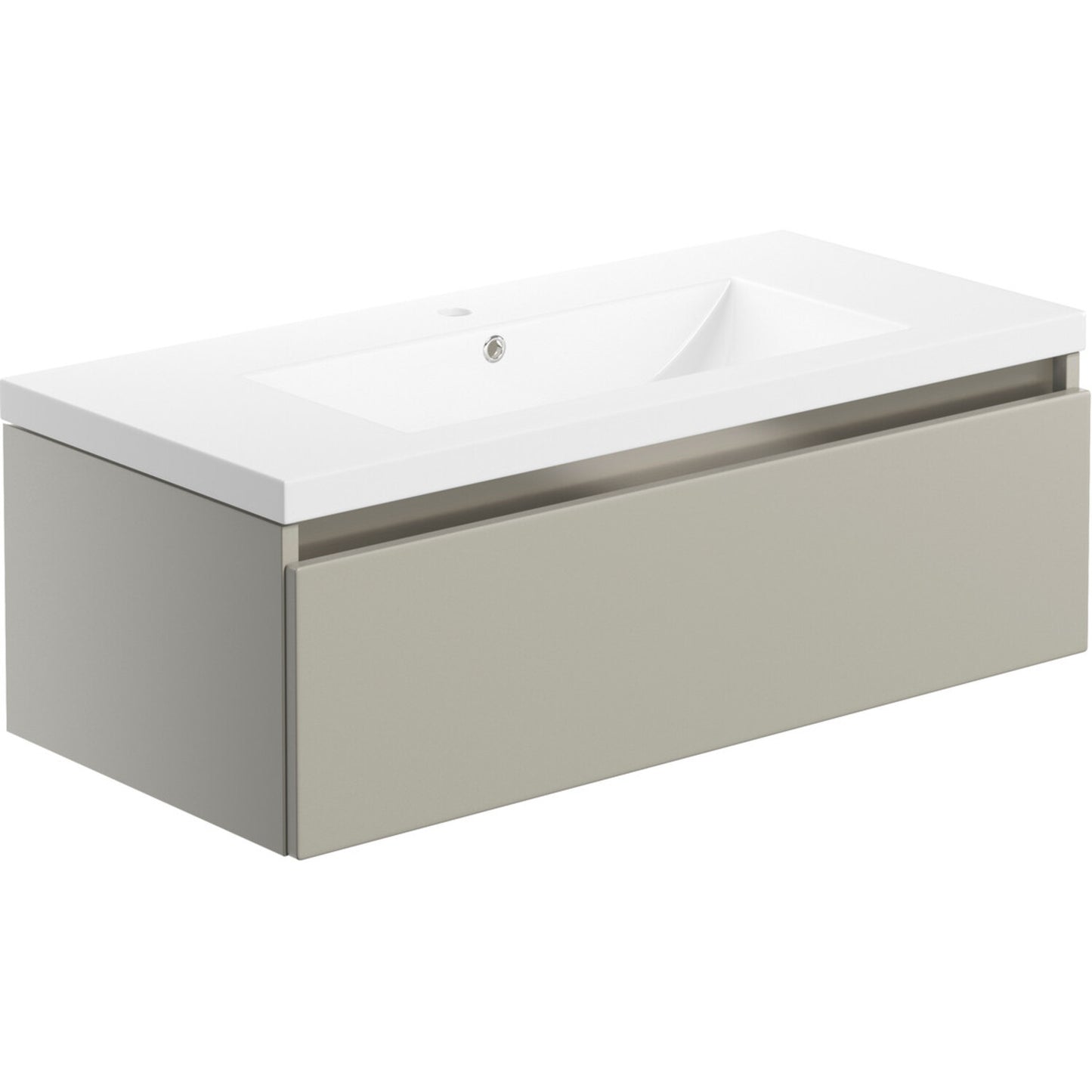 Halona 815mm 1 Drawer Wall Hung Basin Unit Inc. Basin - Matt Latte