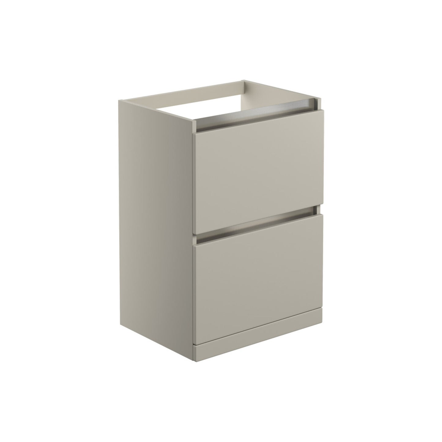 Halona 600mm 2 Drawer Floor Standing Basin Unit (No Top) - Matt Latte