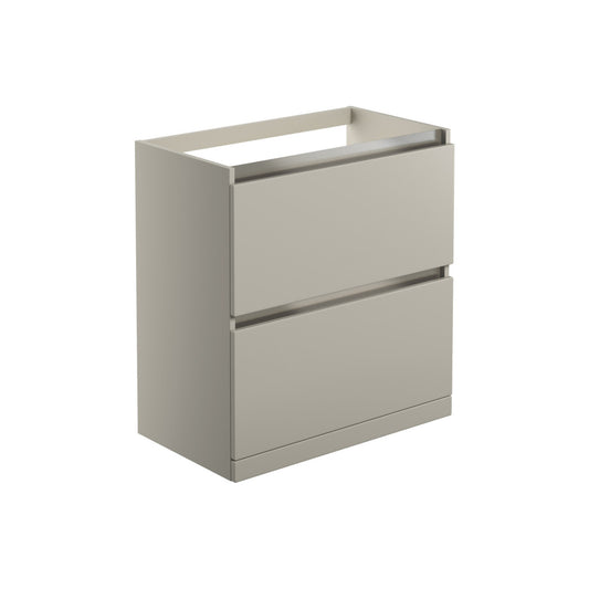 Halona 800mm 2 Drawer Floor Standing Basin Unit (No Top) - Matt Latte