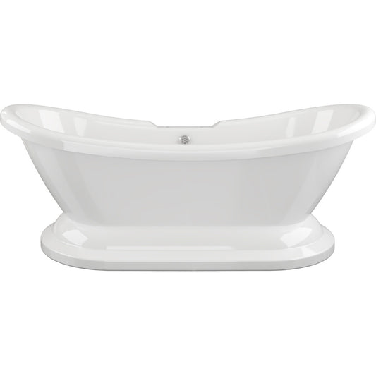 Luvana Freestanding 1760x700x720mm 2 Tap Hole Bath w/Base - White