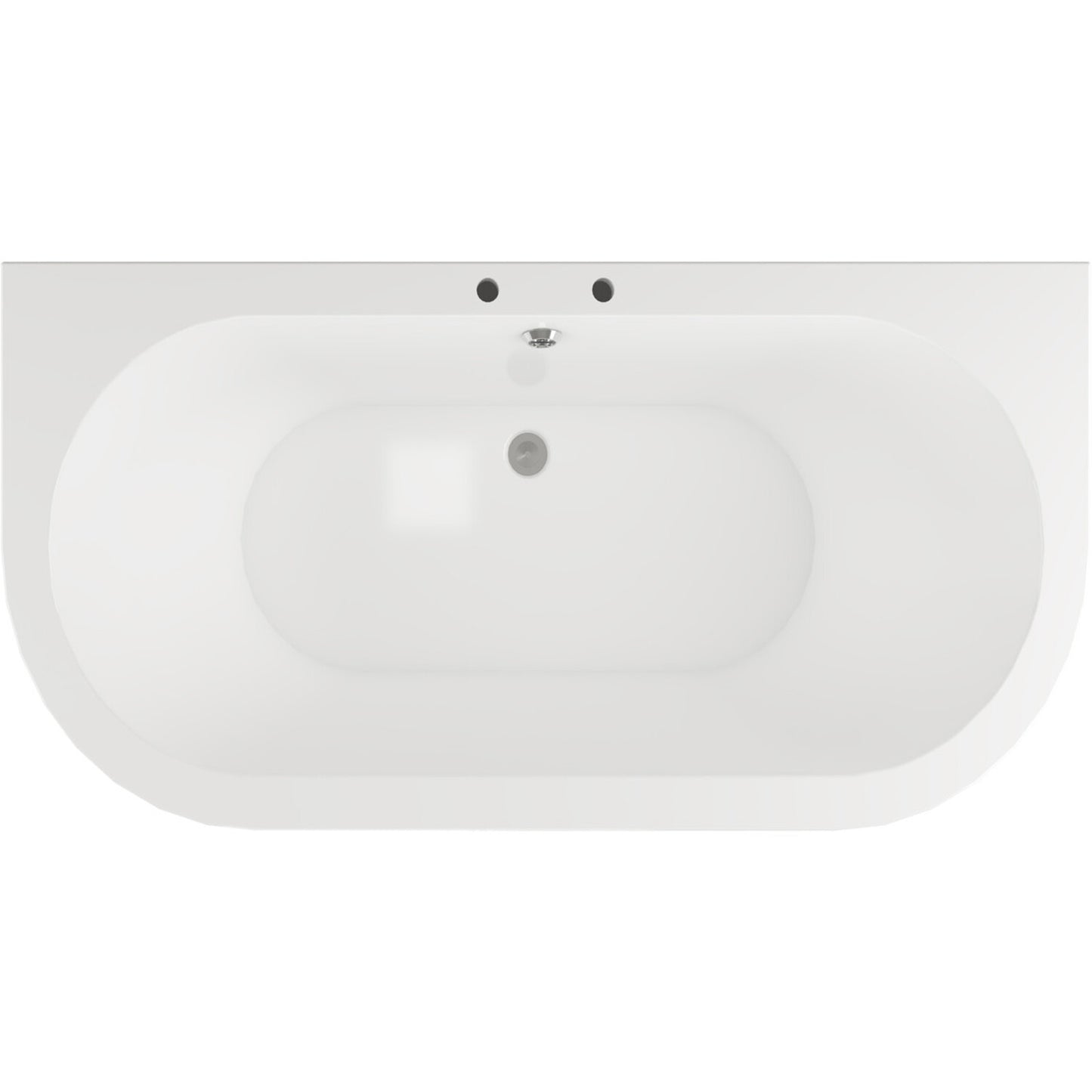 Kireya Freestanding Back To Wall 1700x800x600mm 2 Tap Hole Bath w/Feet - White