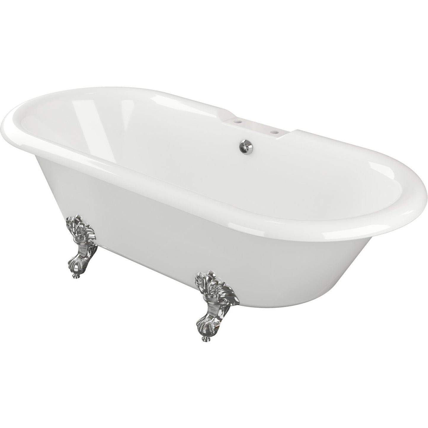 Zilora Freestanding 2 Tap Hole Bath W/Feet L 1690 X W 740 X H 620mm