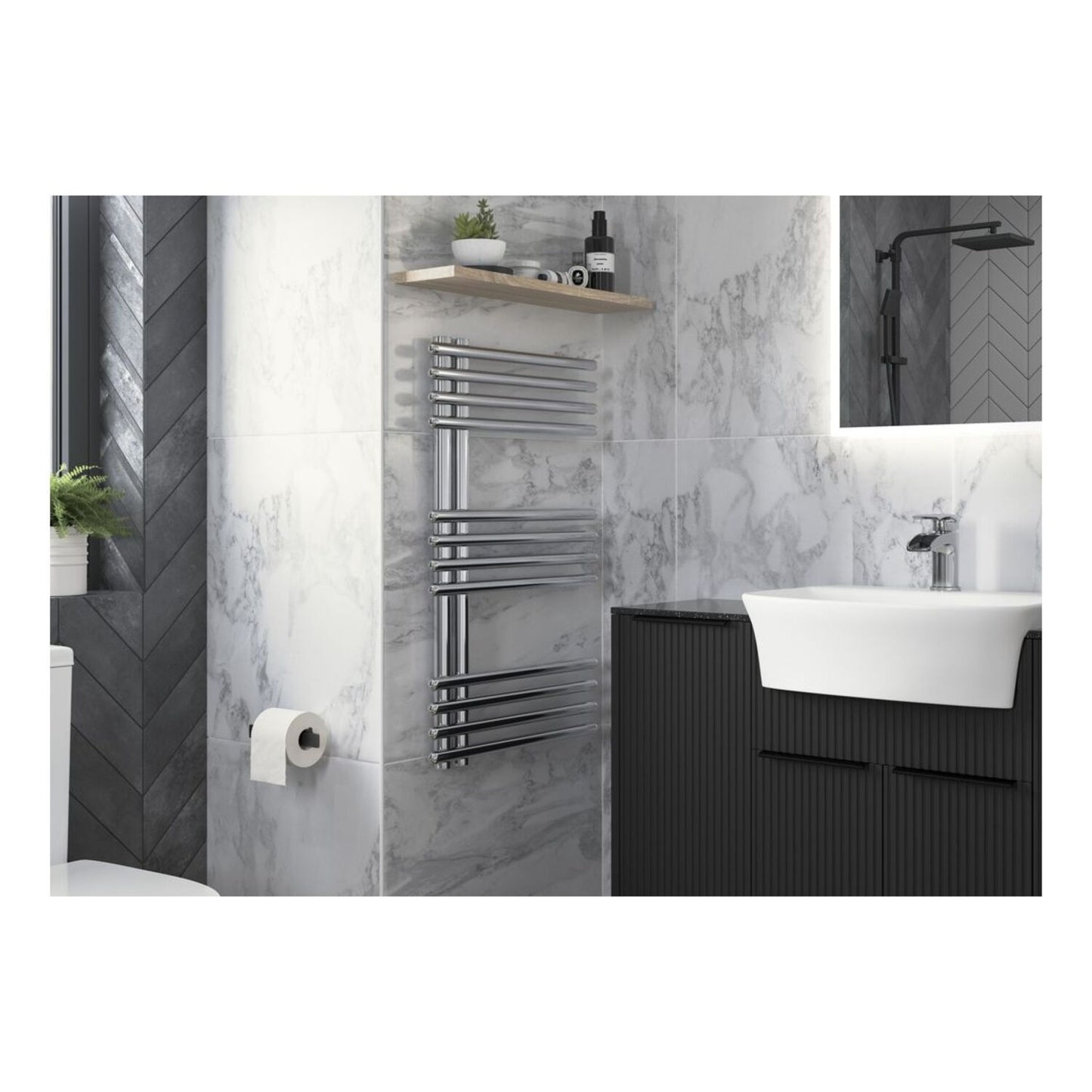 Elvara Round Ladder Radiator (500x800x50mm) - Chrome