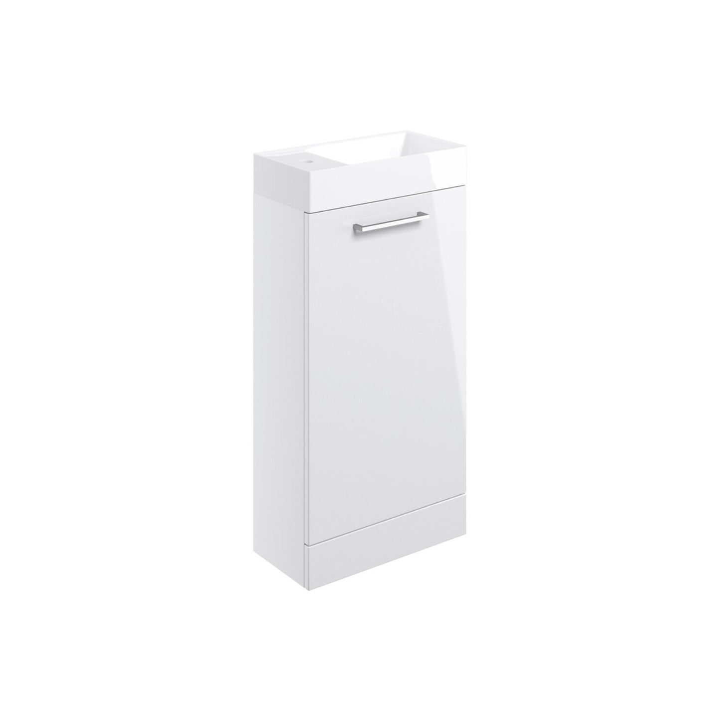 Zenari 410mm Floor Standing 1 Door Basin Unit & 1 Tap Hole Basin - White Gloss