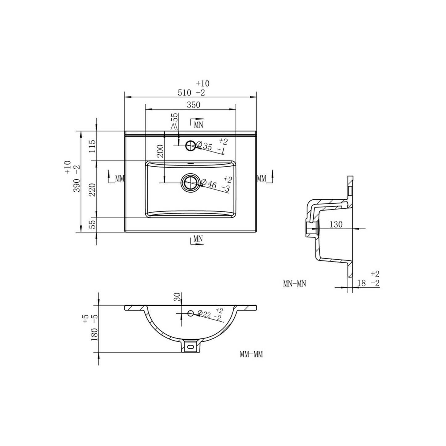 Zenari 510mm Wall Hung 2 Drawer Basin Unit & 1 Tap Hole Thin Edge Basin - Grey Gloss
