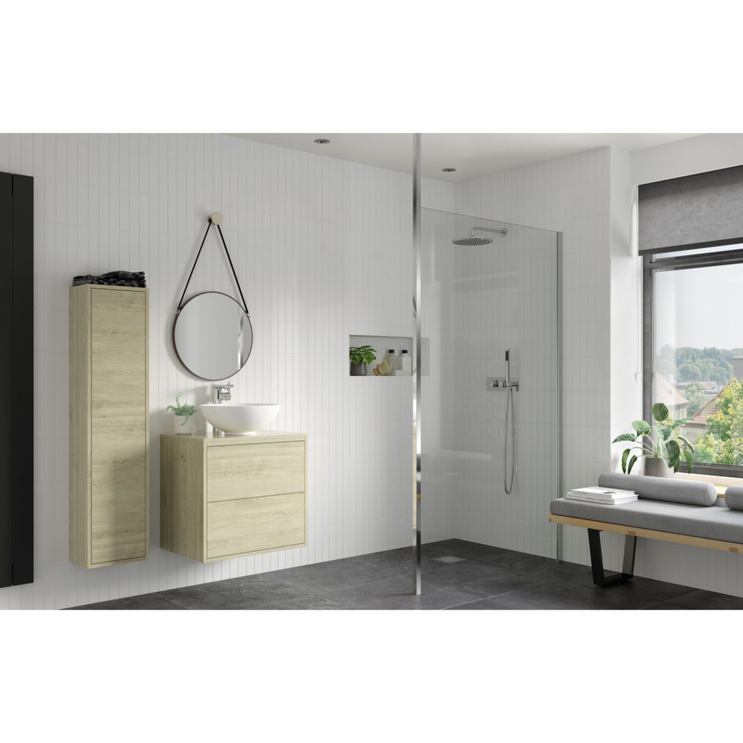 Nuvata Wetroom Panel & Floor-To-Ceiling Pole