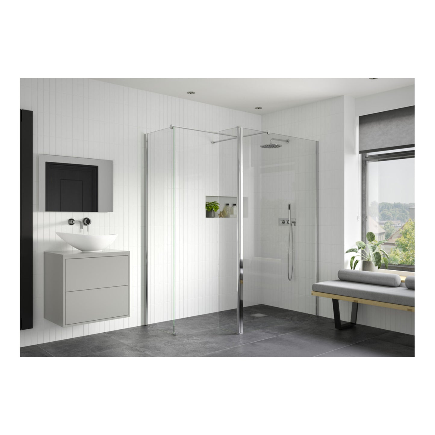 Nuvata Optional Rotatable Wetroom Panel (Full Hinge)
