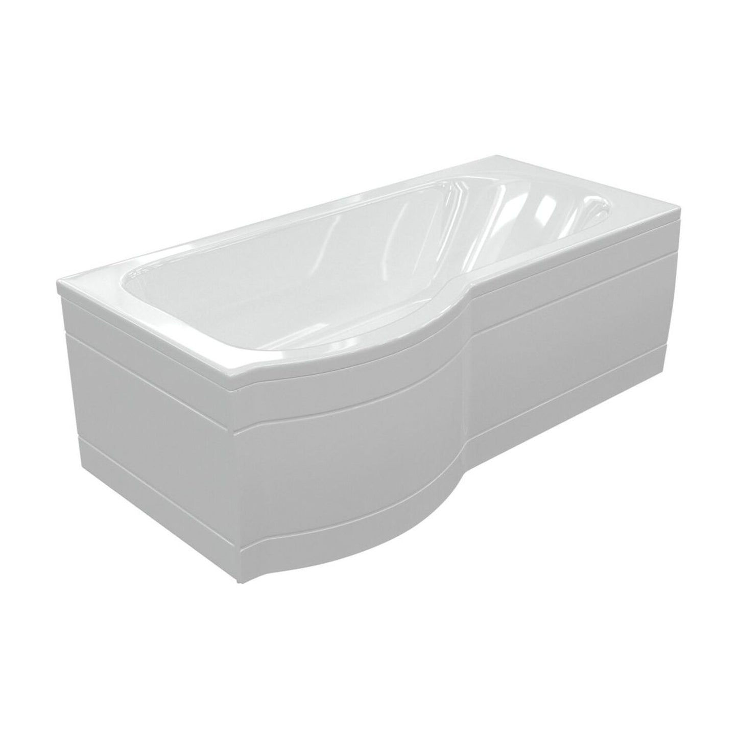 P-Shape Single End 0 Tap Hole Bath Only L 1700 X W 700-850 X H 410mm