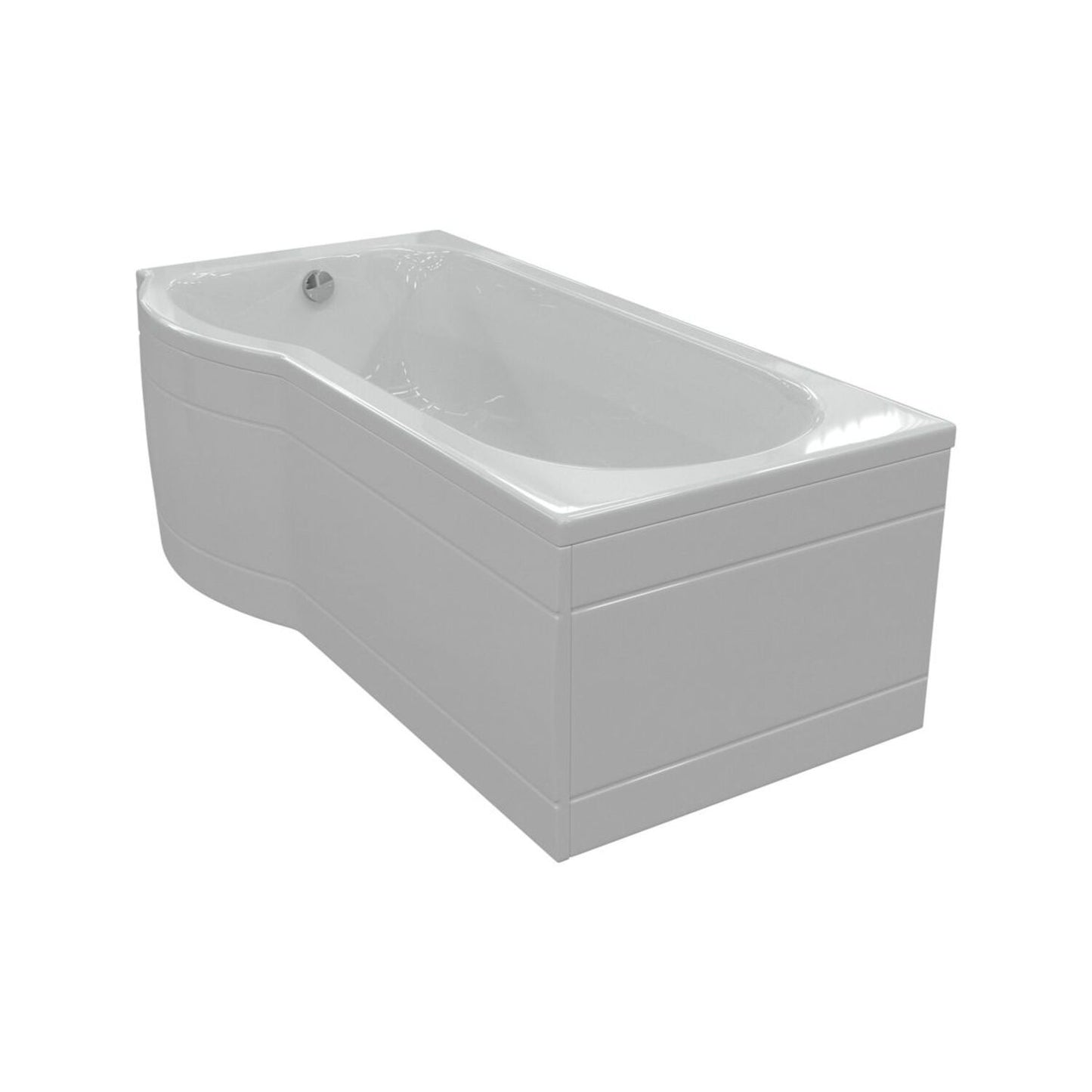 P-Shape Single End 0 Tap Hole Bath Only L 1700 X W 700-850 X H 410mm