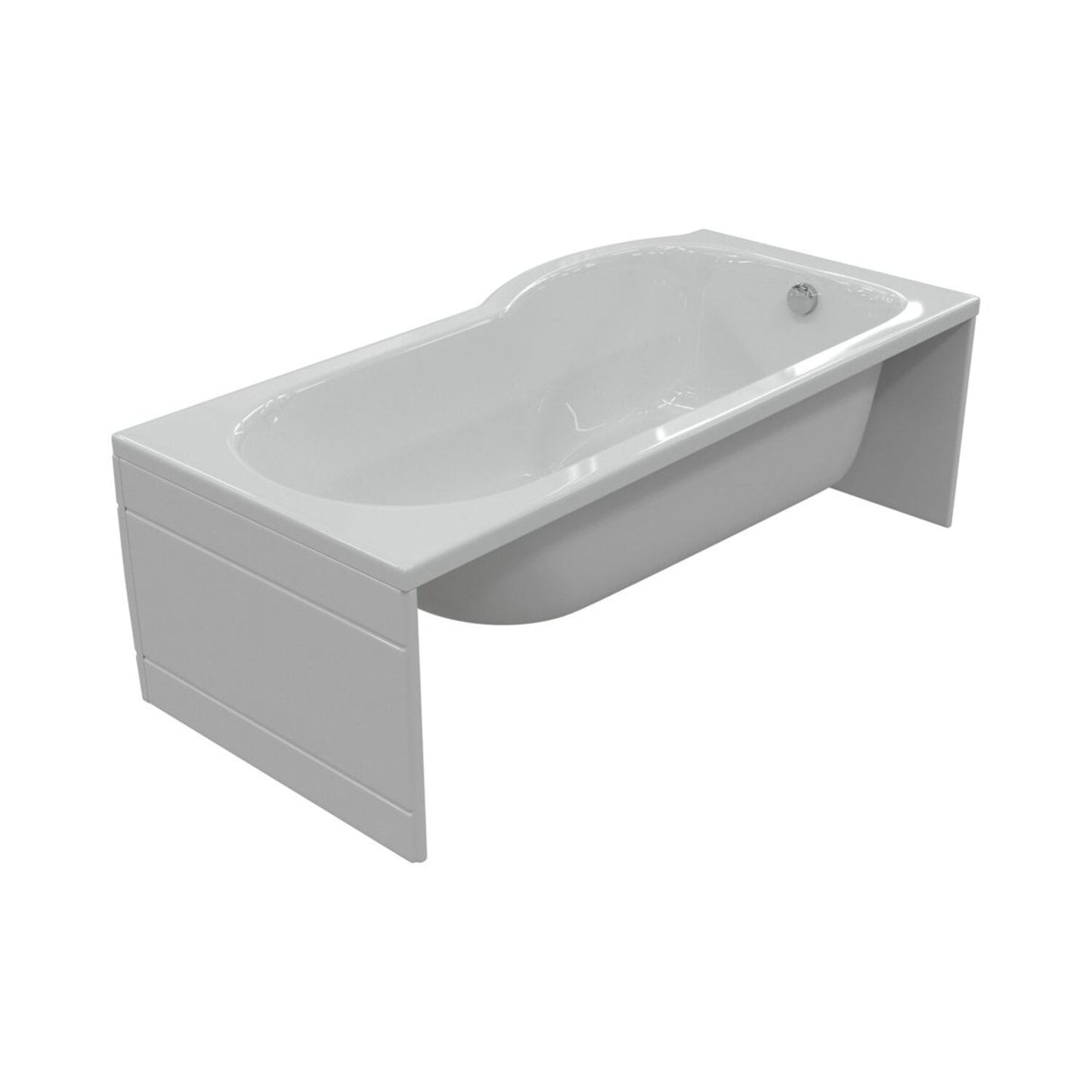 P-Shape Single End 0 Tap Hole Bath Only L 1700 X W 700-850 X H 410mm