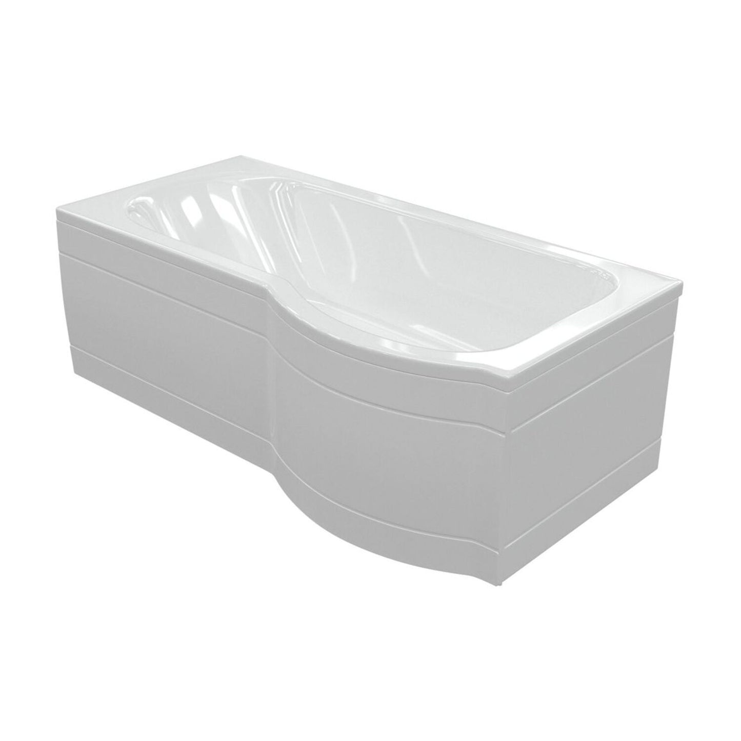 P-Shape Single End 0 Tap Hole Bath Only L 1700 X W 700-850 X H 410mm