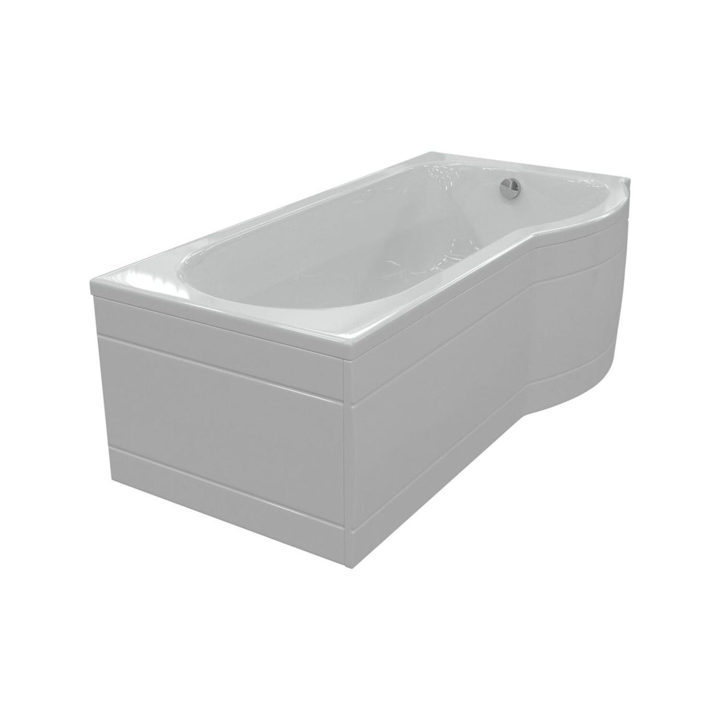 P-Shape Single End 0 Tap Hole Bath Only L 1700 X W 700-850 X H 410mm