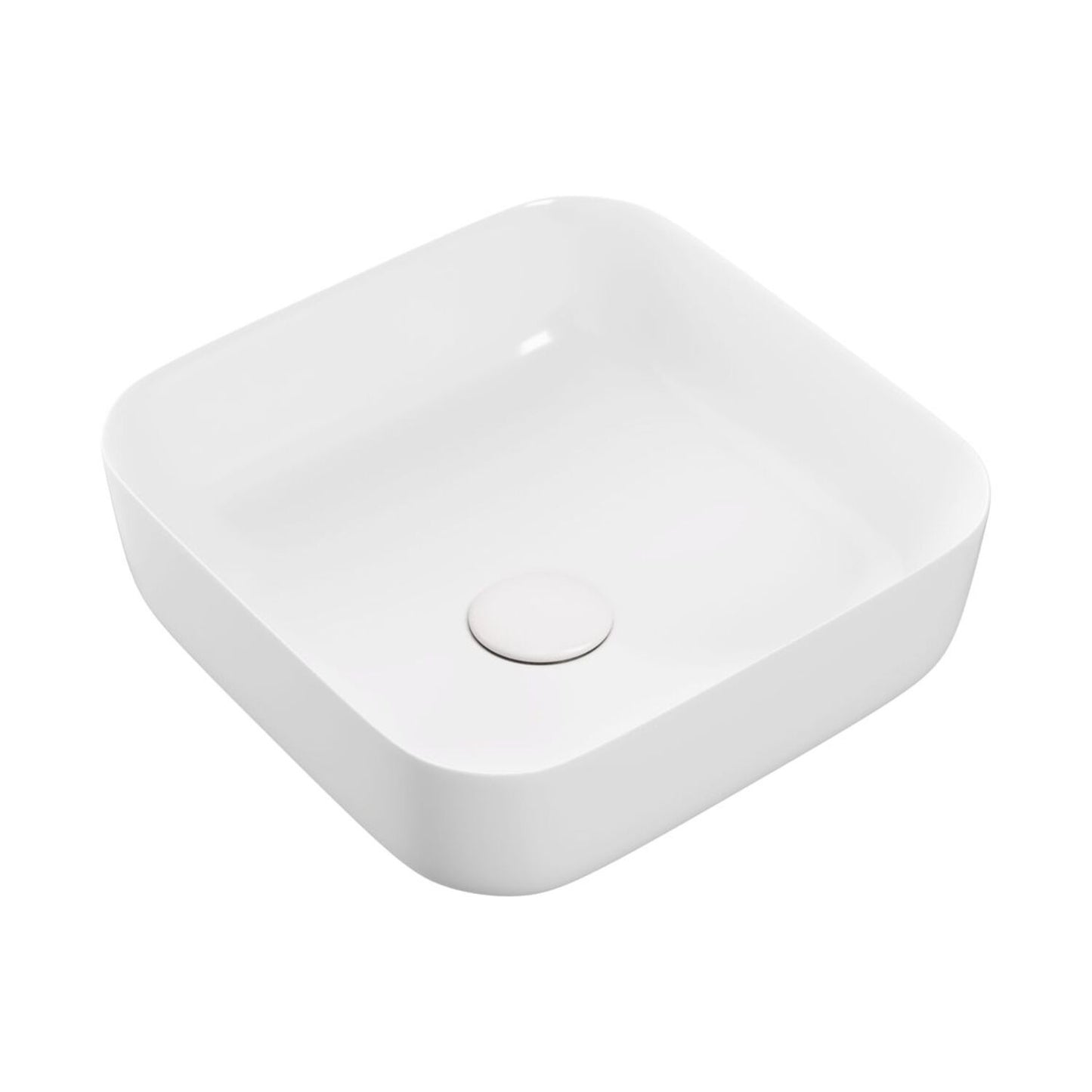 Liora 400mm Ceramic Square Washbowl & Waste - Matt White