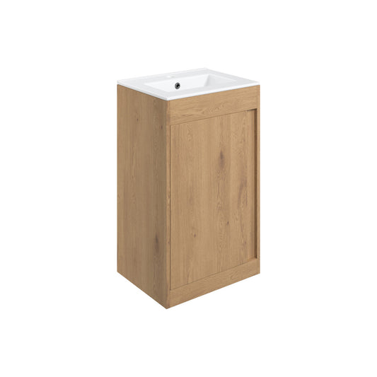 Kavena 510mm Floor Standing Unit Inc. Basin - Seville Oak