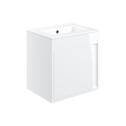 Kavena 510mm Wall Hung Unit Inc. Basin - White Gloss