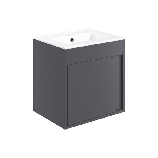 Kavena 510mm Wall Hung Unit Inc. Basin - Matt Graphite Grey